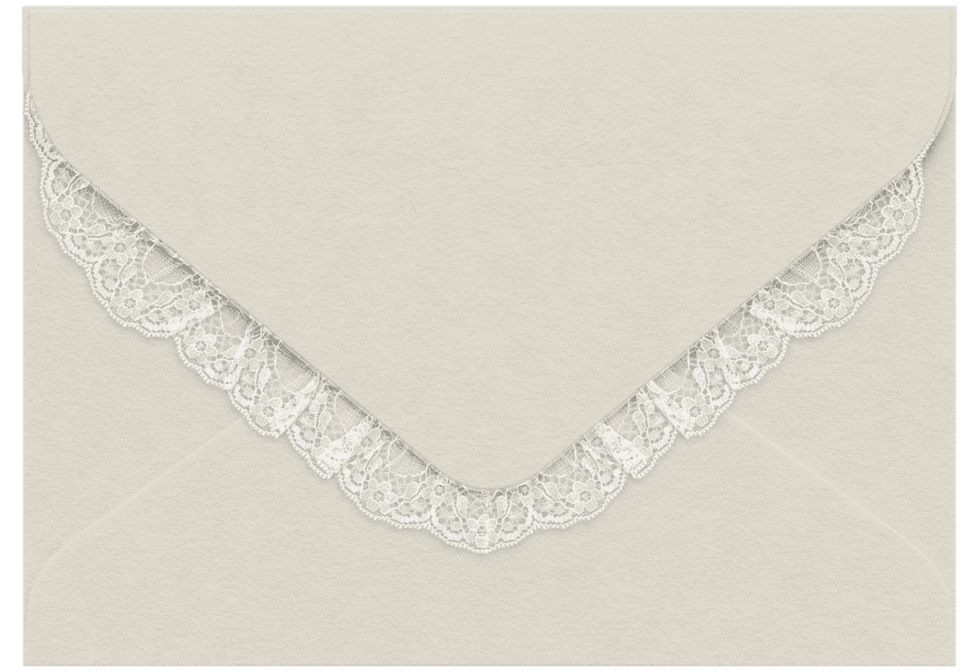 Wedding invitation envelope with lace detail